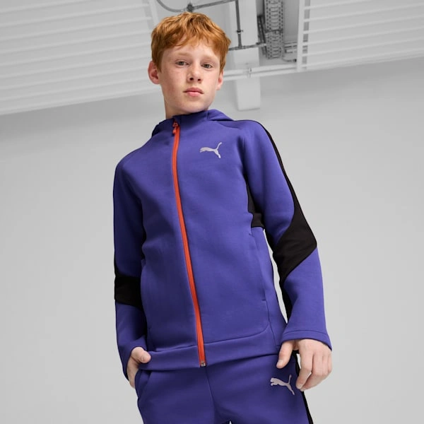 PUMA EVOSTRIPE Mikina s kapucí pro velké děti: Pohodlí a styl pro každodenní dobrodružství.