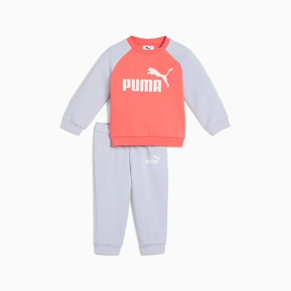 PUMA Minicats: Roztomilý raglánový set pro nejmenší! Pohodlí a styl pro vaše malé dobrodruhy.